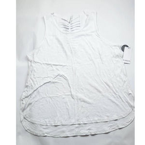 Kinesis Athletic Tank Top 3X White Strappy Back The Active Project Plus Size